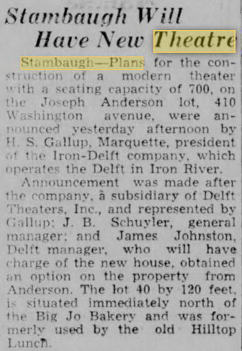 Perfect Theatre - Jan 25 1946 Article